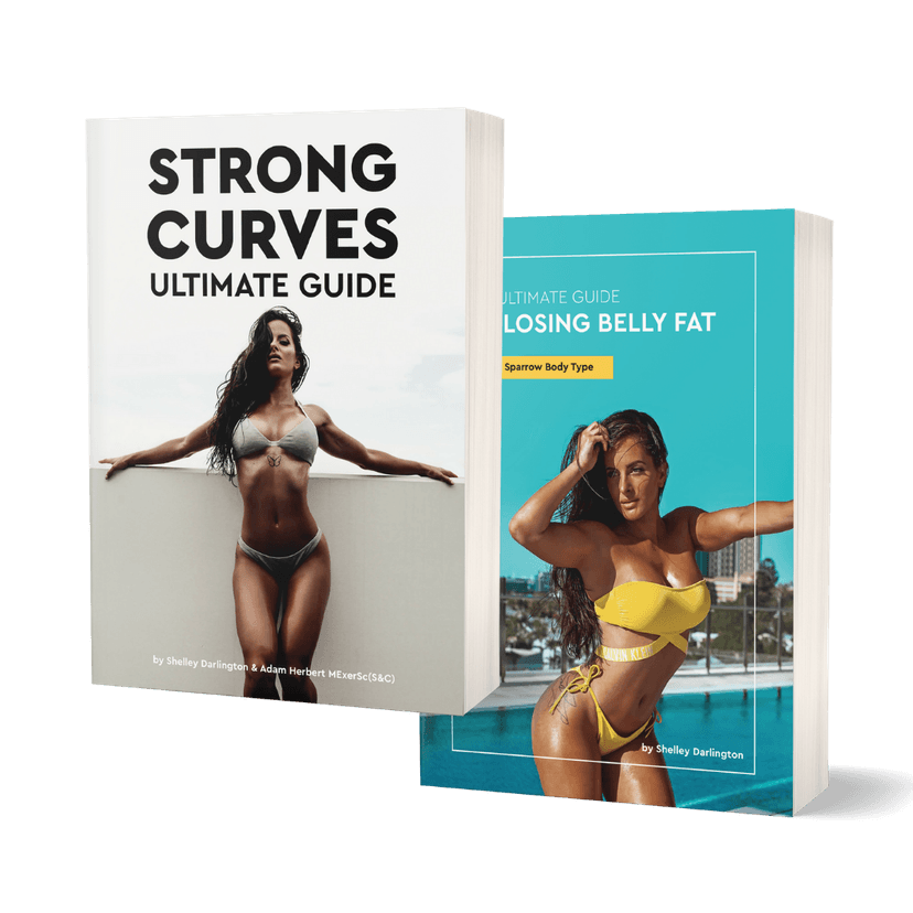 Strong Curves Ultimate Guides Bundle with white background and black text.